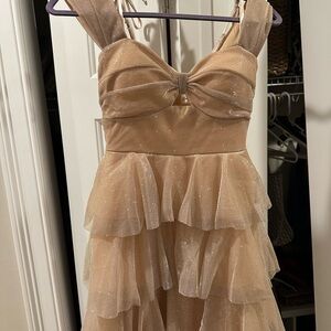 Emerald Sundae Champagne Fit and Flare Dress S NWOT